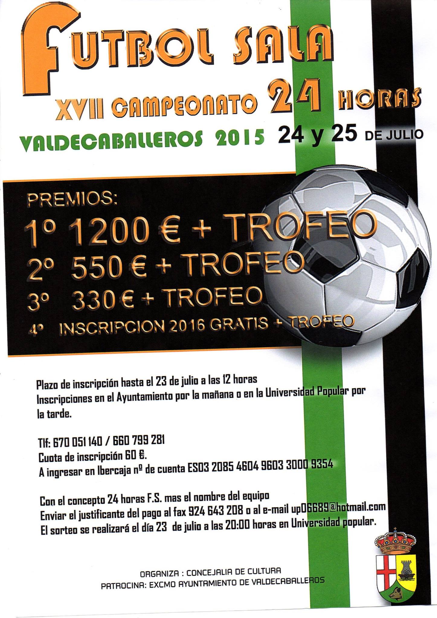 Cartel XVII Campeonato 24 horas Futbol Sala